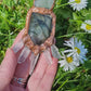 Labrodorite, quartz, and green sea glass copper electroformed necklace