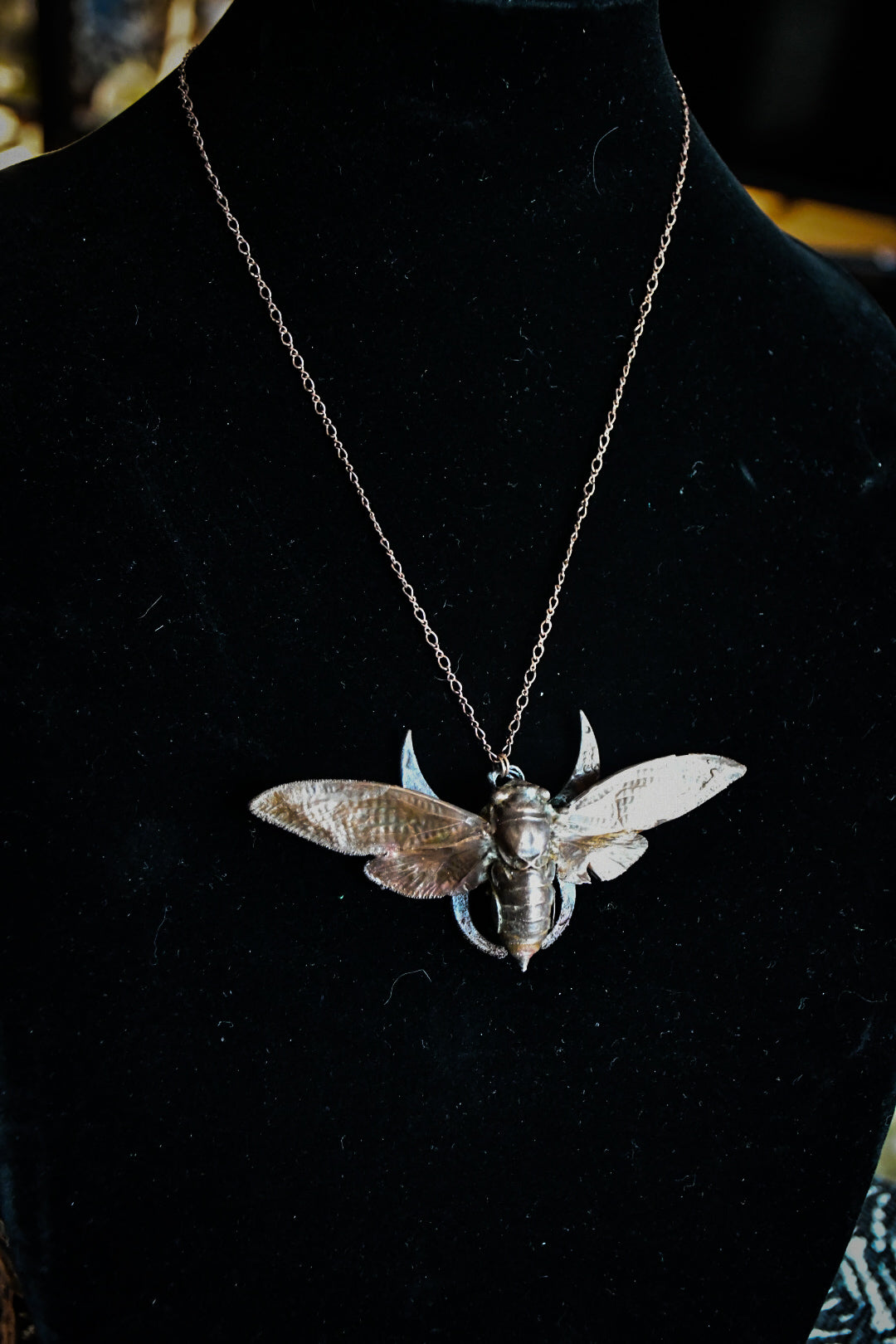 Cicada pendant necklace in electroformed copper multi-listing