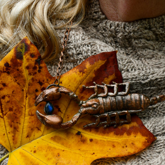 Scorpion necklace in copper