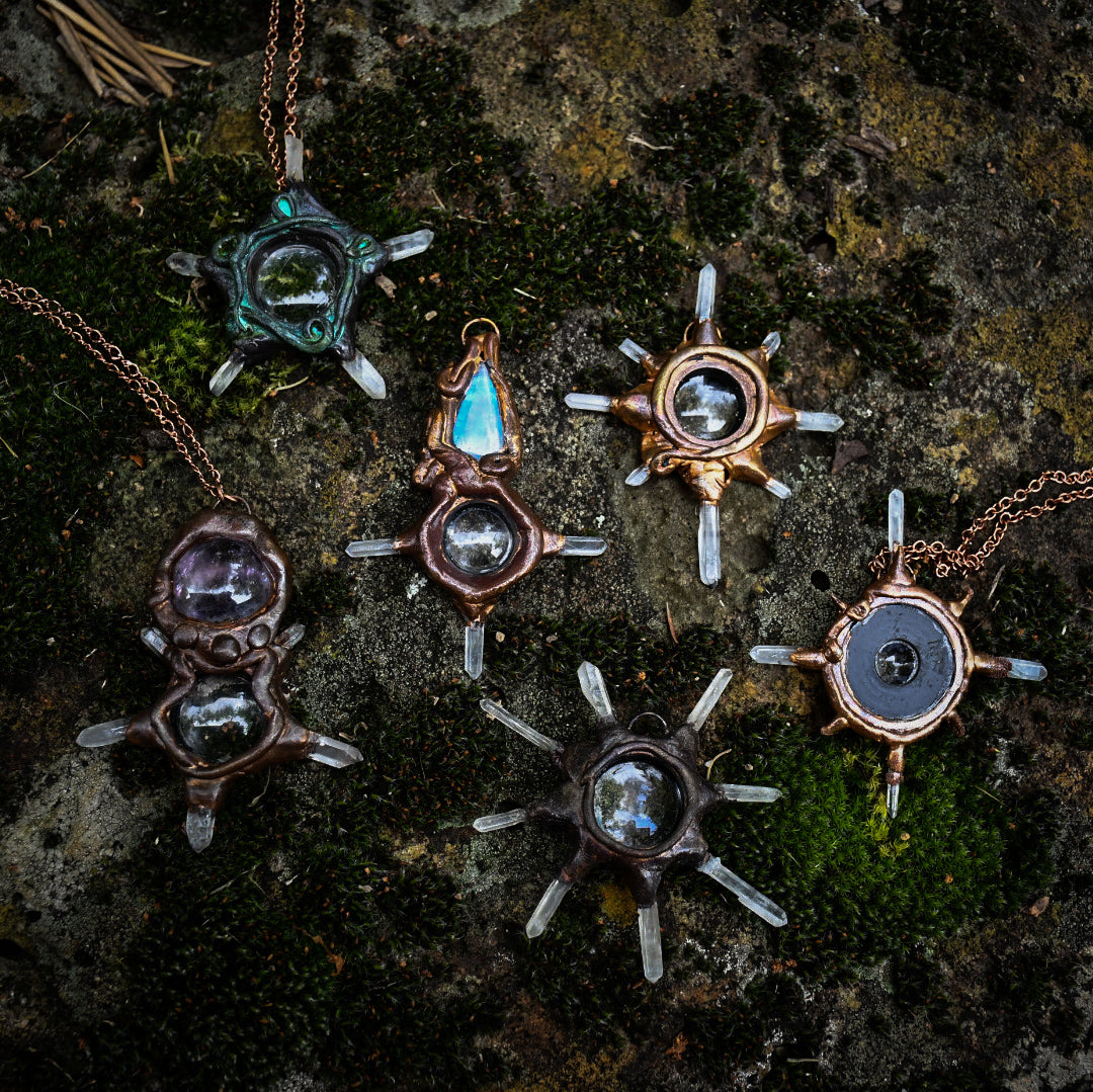 Copper Electroformed Vintage Microscope Lens necklaces