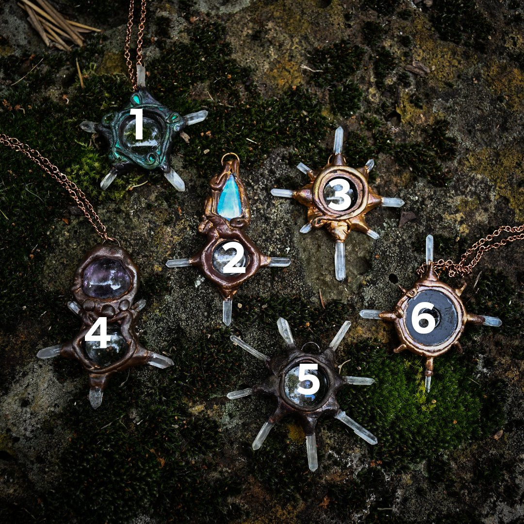 Copper Electroformed Vintage Microscope Lens necklaces
