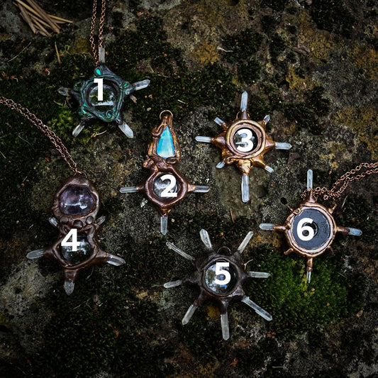 Copper Electroformed Vintage Microscope Lens necklaces