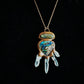 Labrodorite, Quartz, and Abalone shell copper electroformed necklace
