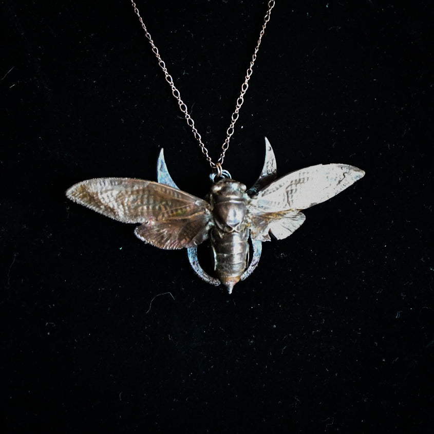 Cicada pendant necklace in electroformed copper multi-listing