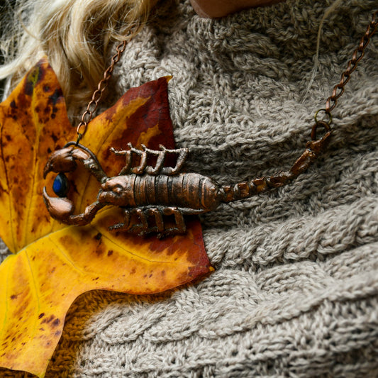 Scorpion necklace in copper