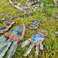 Labrodorite, Quartz, and Abalone shell copper electroformed necklace