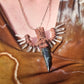 Ancient Winged Grandfather carved obsidian knife, quartz, copper electroformed
