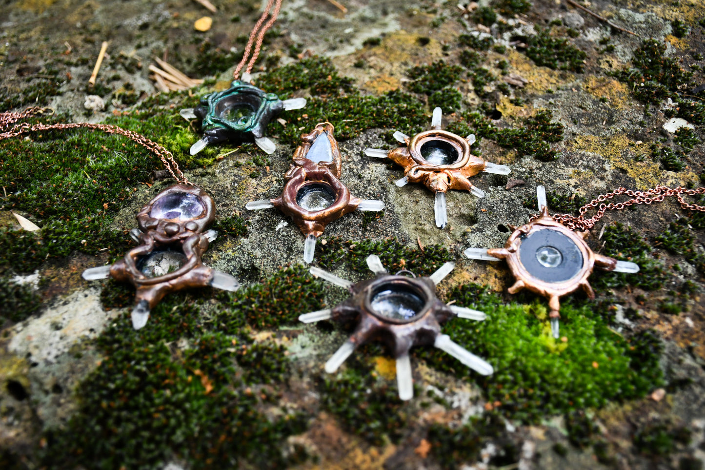 Copper Electroformed Vintage Microscope Lens necklaces