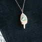 Labrodorite and fossilised shark tooth copper electroformed necklace