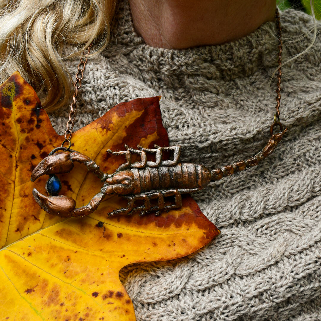 Scorpion necklace in copper