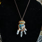 Labrodorite, Quartz, and Abalone shell copper electroformed necklace