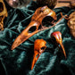 Giant copper electroformed bird skull pendant, three eyed raven, skull pendant necklace, moonstone, bird skull pendant, electroformed jewellery, copper skull, gothic necklace, goblincore aesthetic